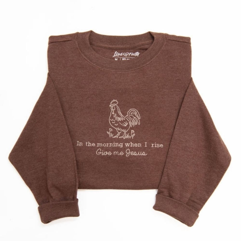 Love & Faith Embroidered Sweatshirt 2X Give Me Jesus Cozy Faith Core NWOT Cozy - Picture 4 of 4